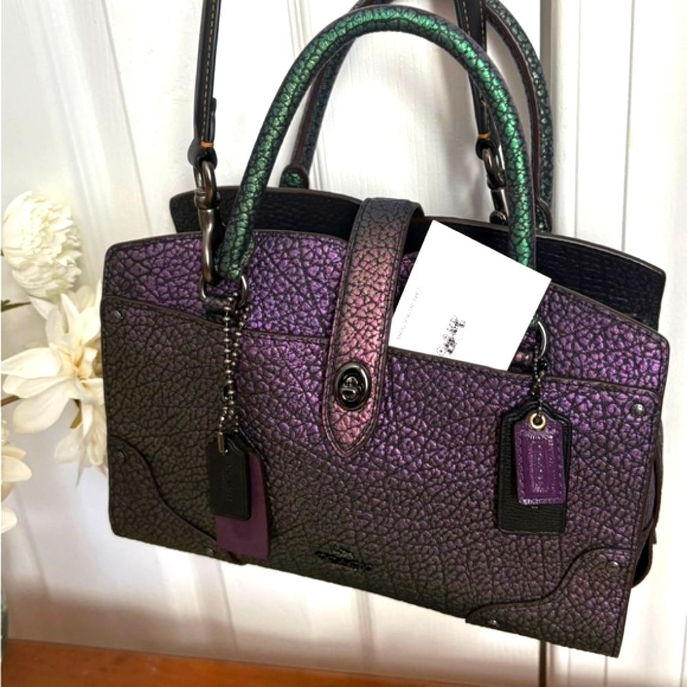 Coach Hologram Oil-Slick Satchel with Coach Rogue Strap NWOT